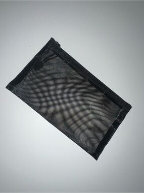 Black Mesh Cosmetic Pouch - Lightweight Travel Makeup Bag